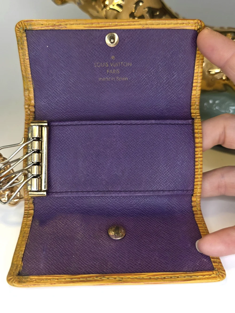 Louis Vuitton Yellow Epi Key Cles Case With Chain ✨️